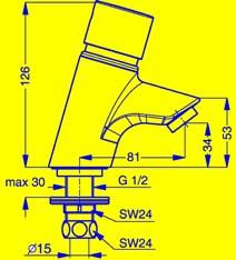 Elektronische Armaturen CeraPlus elektronische Wand-Waschtisch-Armatur, DN 15 Artikel A4161AA Ohne Mischung, mit eterner Elektronik,