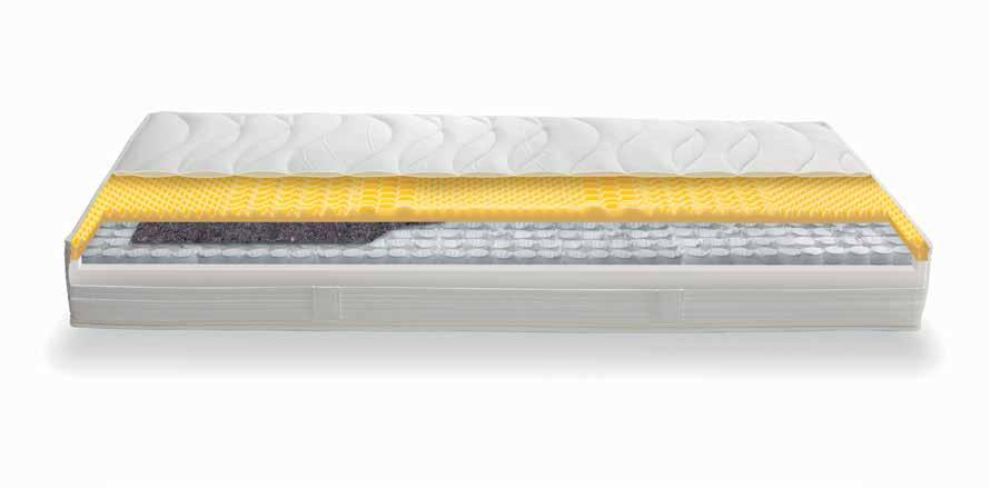 Taschenfederkernmatratzen / matelas à ressorts ensachés / pocket spring mattresses Bezug beidseitig mit feuchtigkeitsregulierender und atmungsaktiver HCS-Klimawatte (190 g/m²) versteppt Coutil piqué