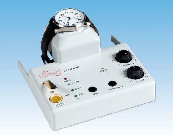UHRENPRÜFGERÄTE Watch Testing Instruments Cyclonic Externer, berührungsloser Antrieb für Quarz-Analoguhren.