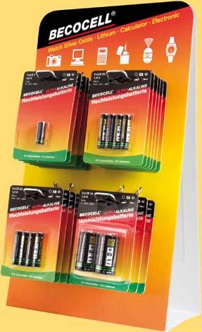 batteries and get one display free VKE Sales Unit Ultra Alkaline Hochleistungsbatterien (im Blister / by blister) LR 6 B4 Mignon 1,5 2700 4 1/20/120 LR 03 B4 Micro 1,5 1175 4 1/30/120 LR 14 B2 Baby