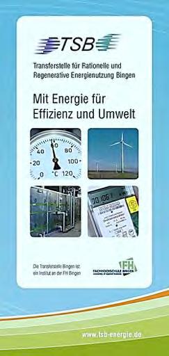 Die Transferstelle Bingen Gründung 1989 Als Institut an der Technischen Hochschule Bingen (TH Bingen) Integriert in die ITB ggmbh Themen: Regenerative Energiesysteme, Rationelle Energienutzung und