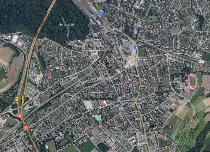 Lage und Informationen über Bülach Distanz nach Zürich Distanz zum Flughafen Auto: Ca. 21 Km. / Ca.