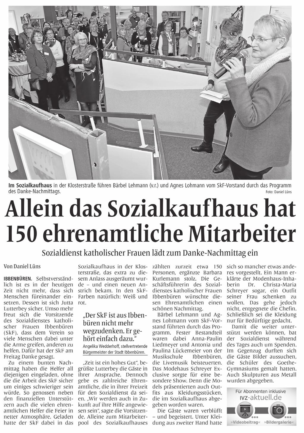 SKF Ibbenbüren SkF Kiel Bindung? Aber sicher! Ibbenbürener Volkszeitung SkF Fachbereichsleiterin Andrea Borowski (rechts) und Dr.
