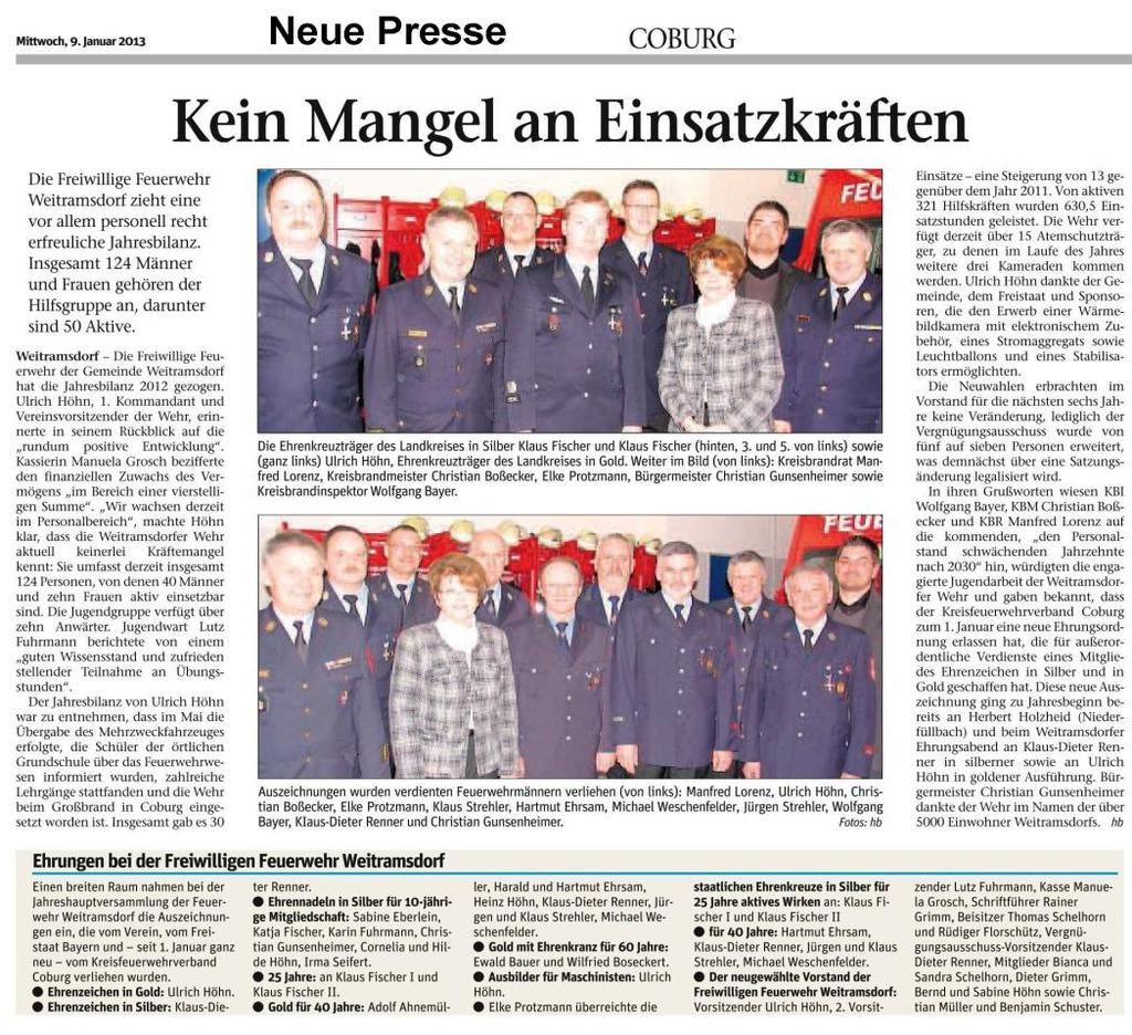 Zeitungsberichte 2013 1.Kdt.