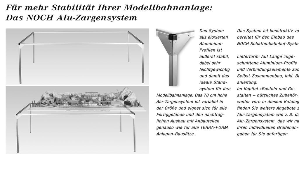 Aufbauanleitung Unterbau 80310/80320/80330» Heidelberg«Spur H0 Alu-Zargenrahmen für das Modell Heidelberg werden nach Ihrer Bestellung individuell