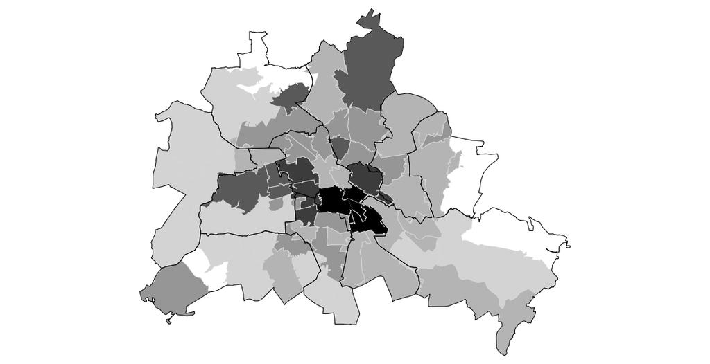 Ergebnisse Details des Nachfrageeffektes Abbildung 9: Lokal-Spezifischer Mietpreisanstieg (a) Unteres Segment (b) Oberes Segment 0 5% 6 10% 11 15% 16 20% 21 25% 26 30%