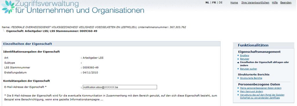 In das Feld «E-Mail-Adresse der Eigenschaft» müssen Sie die E-Mail-Adresse eingeben, zu der die Meldungen geschickt werden sollen. Dann klicken Sie auf den Button «Speichern» unten auf der Seite.