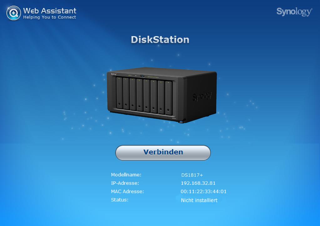 Kapitel DSM auf der DiskStation installieren 3 Installieren Sie, sobald die Hardware eingerichtet ist, DiskStation Manager (DSM), das webbasierte Betriebssystem von Synology, auf Ihrer DiskStation.