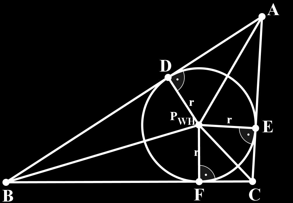 Daraus folgt direkt, dass der Flächeninhalt eines Dreiecks mit vorgegebenem Umfang maximal ist, falls es gleichseitig ist. 2.8 Die In-, Um- und Ankreise des Dreiecks Satz 2.8.1.