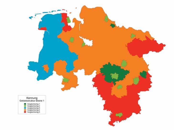 Zusammenfassung Wie der Karte zu entnehmen ist, ergeben sich für Niedersachsen erhebliche Differenzen zwischen städtischen und ländlichen Räumen.