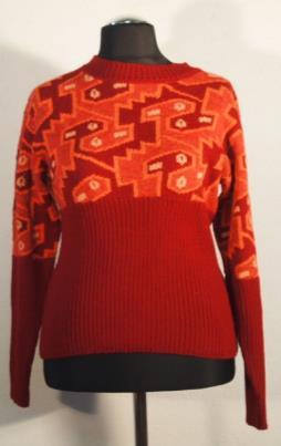 100 Pullover, peruanisches Muster, breiter Rippbund FS