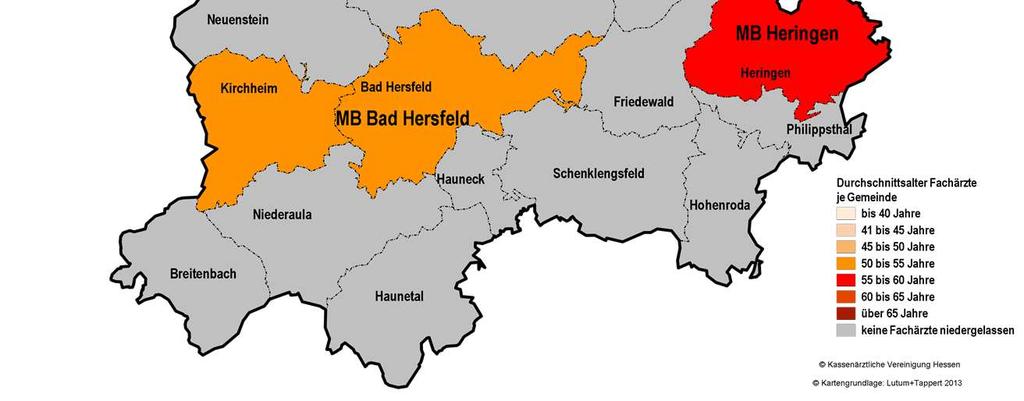 Hersfeld-Rotenburg liegt bei ca. 56 Jahren.
