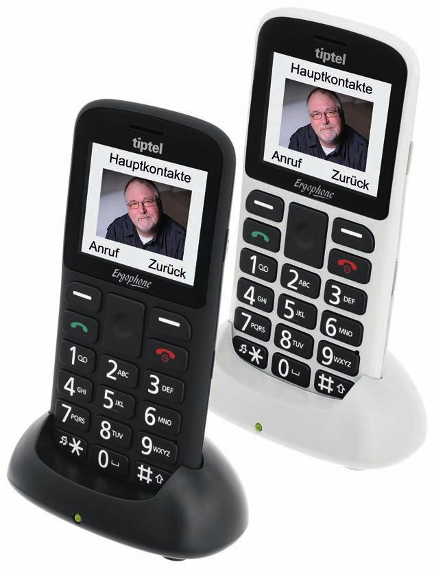 tiptel Ergophone 610 tiptel Ergophone 611 Bedienerfreundliche Barren-Handys in Schwarz oder Weiß Bedienung nach Ihren Wünschen durch 2 unterschiedliche Menü-Ebenen: Einsteiger- oder