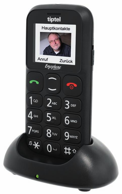 tiptel Ergophone 6210 Bedienerfreundliches Barren-Handy in Schwarz Bedienung nach Ihren Wünschen durch 2 unterschiedliche Menü-Ebenen: Einsteiger- oder Fortgeschrittenen-Modus Individuelle Sortierung