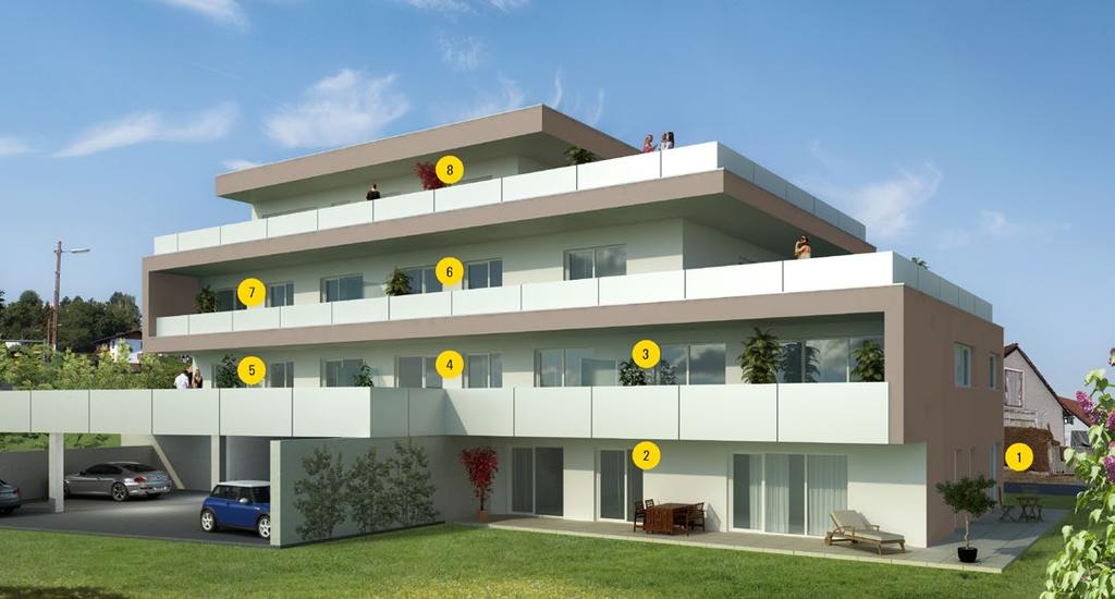 Übersicht Wohnfläche Zimmer Terrasse/ Balkon Garten/ begrünte Terrasse Keller EG/ TOP 1 37,8 m² 2 14,9 m² 60,0 m² 3,0 m² EG/ TOP 2 76,2 m² 3 44,3 m² 157,2 m² 3,4 m² 1.
