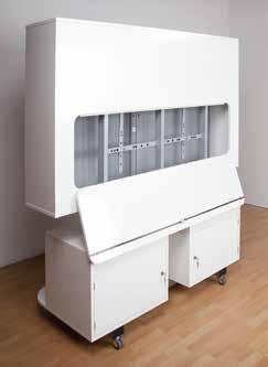 stand RAL 9006 white aluminium Cabinet with roller shutter with
