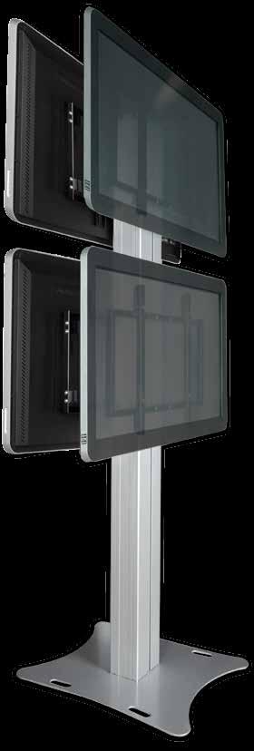 Free-standing system for hanging up 4 displays in landscape- or