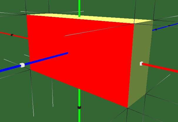 Primitive und Objekte GL_Sourcerer 63 < Cube Size 2 1.5 ColorFront 1 ColorBack 1 1 ColorUp 1 1.5 ColorDown 1 1 ColorLeft 1 1 ColorRight.4.5.23 Wie man sieht, hat sich die Breite auf 2 verdoppelt, während die Höhe 1 geblieben ist; die Tiefe wurde auf.