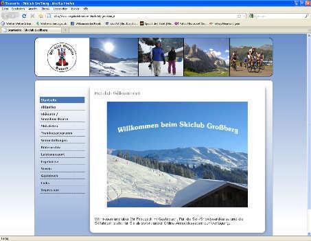 Der Skiclub Großberg im Internet www.skiclub-grossberg.de Seit über zehn Jahren ist der Skiclub Großberg mittlerweile im weltweiten Internet vertreten.