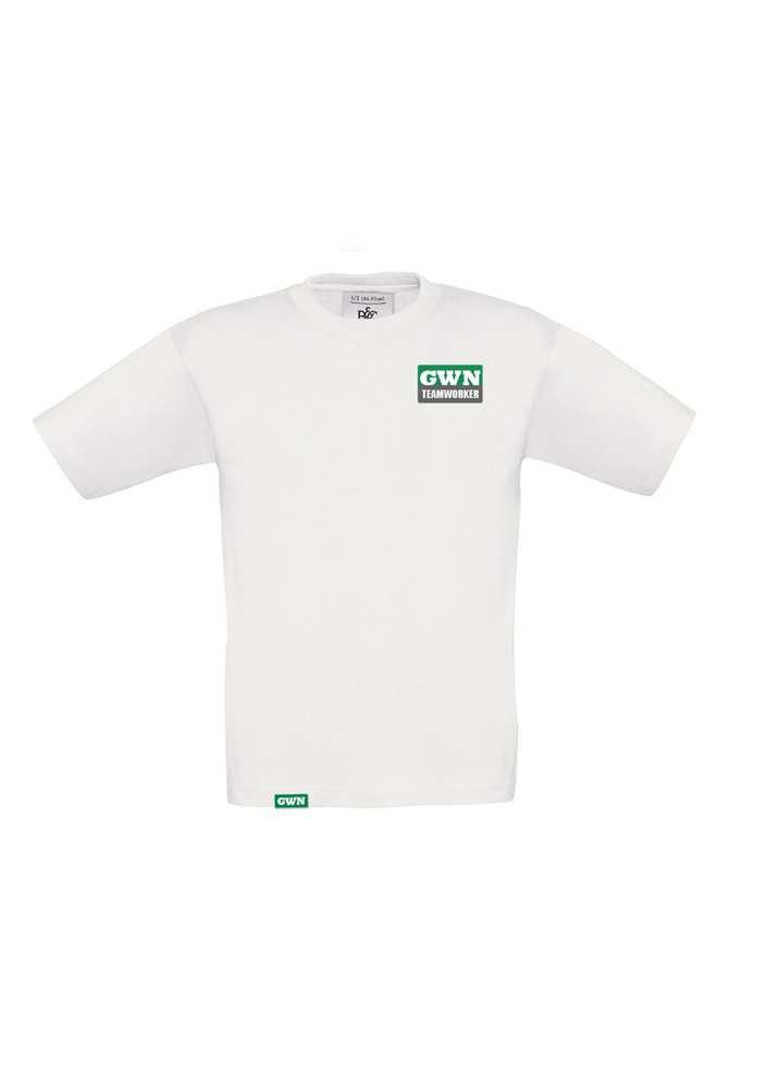 T-Shirt Kids Elegantes T-Shirt aus 100% Baumwolle, mit großem "GWN Teamworker" Print auf der Brust, in normaler Schnittform und einlaufvorbehandelt.