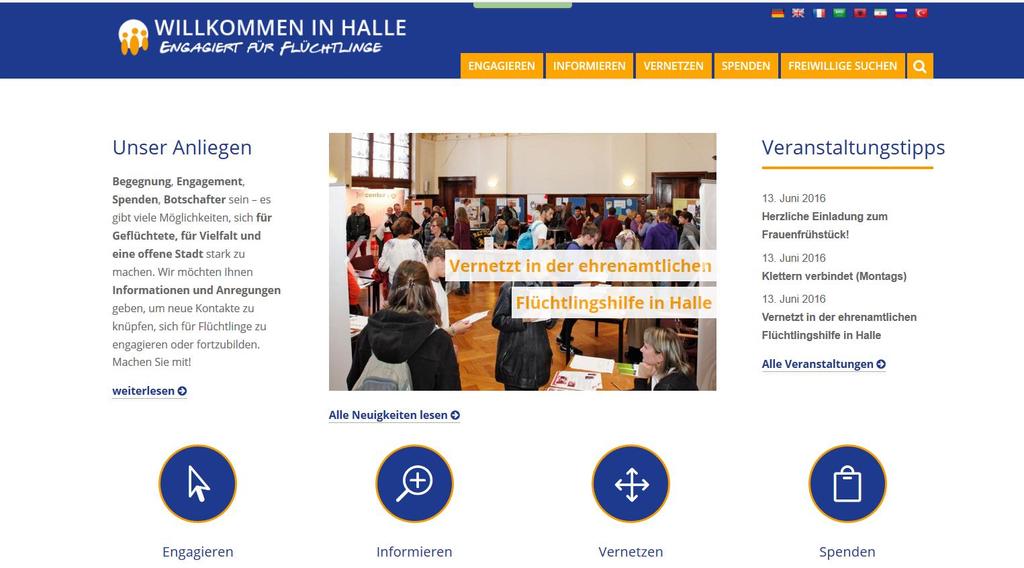 Informationsplattform www.willkommen-in-halle.
