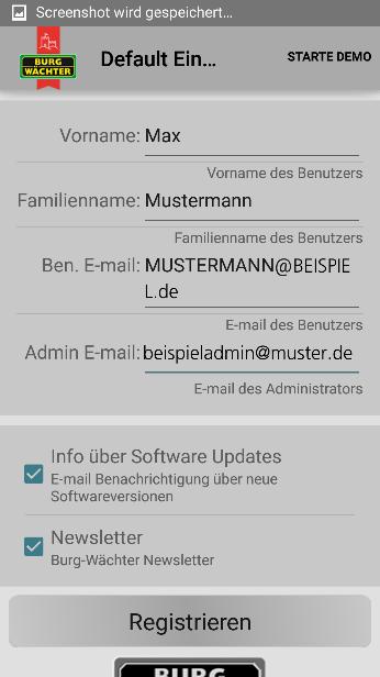 Geben Sie hier Ihre persönliche Benutzer E-Mail Adresse ein.