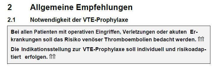 Inzidenz der TVT in der Allgemeinbevölkerung 0,1% Prävalenz der TVT bei großen urologischen