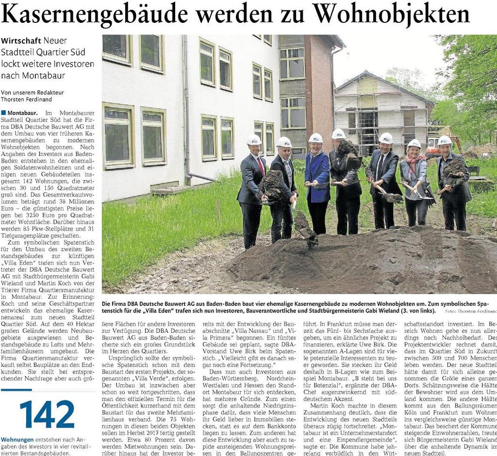 Kasernengebäude werden zu Wohnobjekten Rhein-Zeitung Medienart: Print