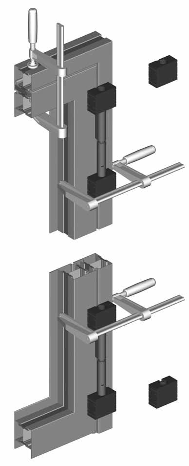 DIN rechts Zur Einhaltung der Türfalzluft (10 mm) oben eine Unterlage 40/10/5 mm in den Falz legen. Anschweissband zusammen mit den Schweisslehren 499.116 positionieren.
