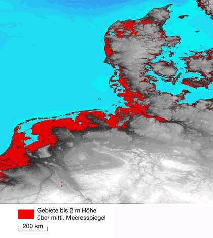 Bisher hat sich der von Menschen verursachte Klimawandel kaum auf die Nordseesturmfluten ausgewirkt. Künftig können sie jedoch höher auflaufen.