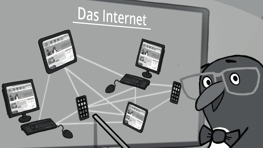 Lernmodule > So funktioniert das Internet die Technik > Wie und wo geht s ins Internet? 3. Wie und wo geht s ins Internet? Rein ins Netz! Aber wie geht das?
