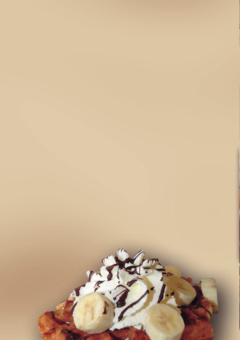 Hausgemachtes & Süßes Kuchen Kaffee und Kuchen Kombi Kaffee + 2,20 Cookie 1,70 Brownie 2,20 Scone 1,90 Triple Schoko Muffin Original belgische Waffeln, frisch gebacken mit Puderzucker mit Eiskrem und