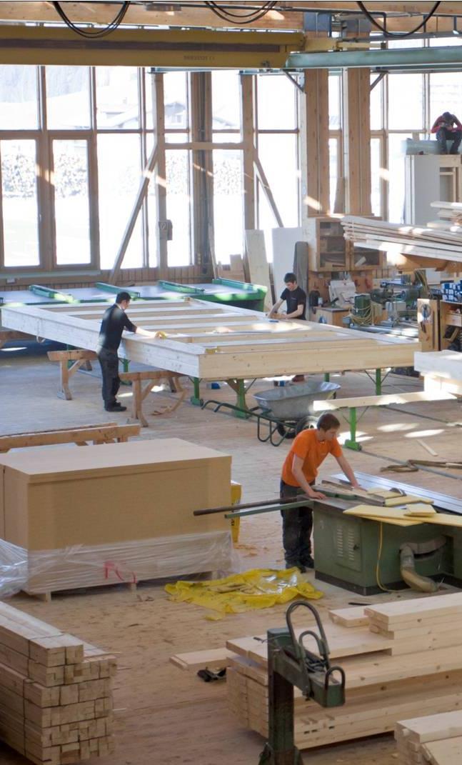 Factory prefabrication +Reduction of construction costs by time savings on-site +Reduction of financing costs by shorter pre-financing time Higher degree of details and pre-planning Constructive