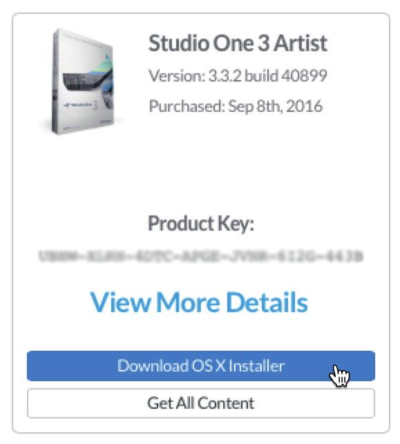 Mac-User: Ziehen die Anwendung Studio One Artist in den Programme-Ordner auf der Festplatte Ihres Mac.
