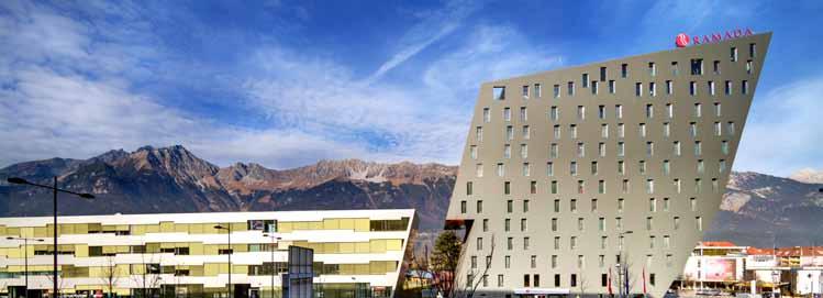 FACTS Das 3*** S -Hotel RAMADA Innsbruck Tivoli befindet sich in perfekter Lage direkt gegenüber der Olympia World.