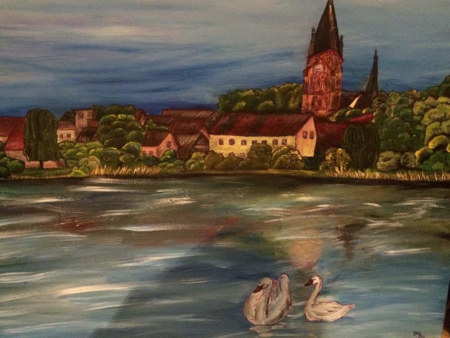 WARIN vom See aus gesehen gemalt: Yvonne Püsching (Schütt),