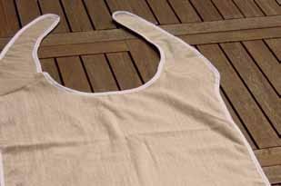 Kleiderschutz unbeschichtet Walkfrottee weiß und farbig mit Bandeinfassung, verlängerte, Bänder mit