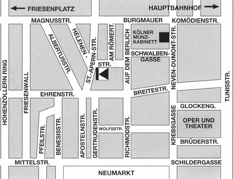 Anfahrtsskizze zum Ort der Versteigerung: Hotel Kolpinghaus International 50667 Köln St.