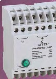 Schutzpegel Betriebs und Fehleranzeige Erfüllt die ormen IE 616431 und E 61643 V: Varistor GDT: Gasentladungsableiter : Thermische Sicherung : Thermische