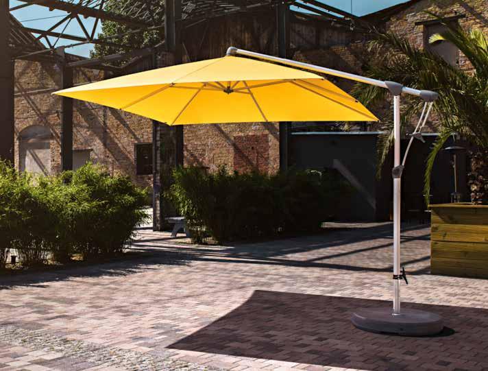 Sunflex lieferbar in 350 cm rund, sowie 300 x 300 cm eckig, in verschiedenen Farben erhältlich, inkl.