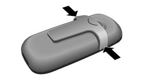 Gürtelclip anbringen Am Mobilteil sind auf Höhe des Displays seitliche Aussparungen für den Gürtelclip vorgesehen.