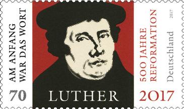 Sondermarke 500 Jahre Reformation - Martin Luther Gemeinschaftsausgabe mit Brasilien 10 nassklebende