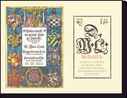 Briefmarken-Kollektion Luther und seine Zeit auf deutschen Briefmarken 40 Original-Briefmarken, 1 Block und