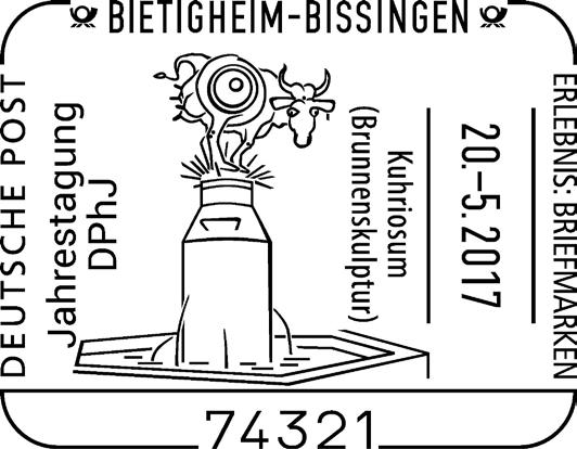 1. Philatelistische Stempel Sonderstempel - Neuheiten 74321 BIETIGHEIM-BISSINGEN - 20.5.2017 Stempelnr.