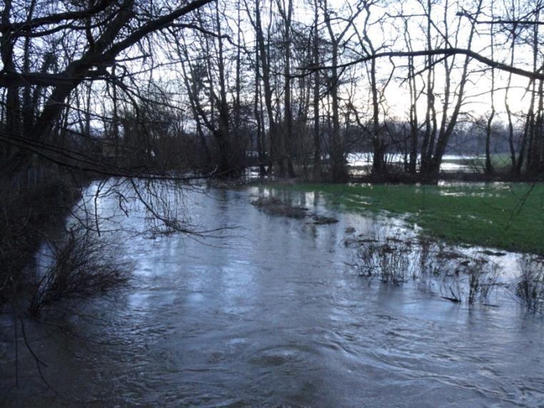 Hochwasserstand ist im Dezember 2014 8 cm höher als im Januar 2015, bedingt durch den