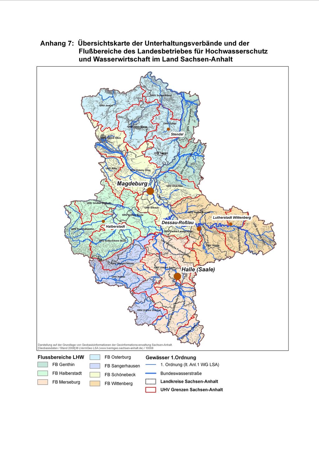 Gewässerunterhaltung in Sachsen-Anhalt Teil A: Rechtlich-fachlicher Rahmen Anhang 2: Übersichtskarte der