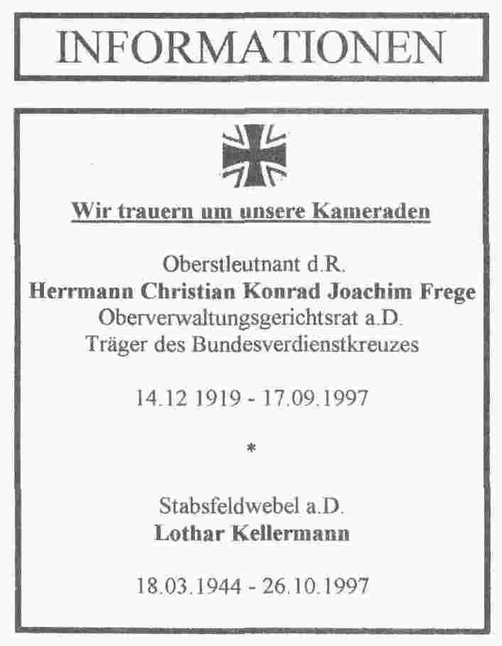 als Batteriechef. Mit Wirkung vom 01.11.1997 Major Volker Dunker, bisher S4-StOffz ArtRgt 7, zum Stab WBKIII / 7. PzDiv nach Düsseldorf. Auszeichnungen Hauptfeldwebel Kurt Pototzek wurde am 24. i 0.
