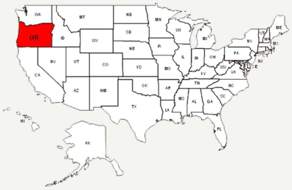 Oregon/USA Flächenstaat, Westküste, 3,7 Mio Einwohner 22% deutschstämmig, 25% atheistisch, seit 88 Blue State 1994