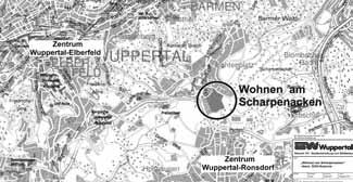 51 Wuppertal Wohnen am Scharpenacken Abb. 136: Lage im Raum (o.) Abb. 137: Vor Entwicklung (m.) Abb. 138: Nach Entwicklung (u.