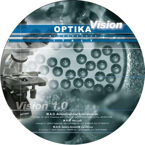 OPTIKA VISION SOFTWAREPAKET Optika Vision ist ein Softwarepaket, eingeschlossen mit der Optikam Serie.